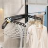 Bi-folding Wall Mounted Storage Rack,Gunmetal Gray Metal Laundry Rack for Drying Clothes,Bathroom Space Saver Towel Hanger Shelf