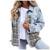 Женская куртка Джинсовая куртка с длинным рукавом в клетку Рубашка на пуговицах Куртка Топ