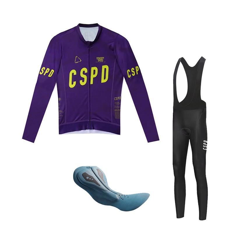 Unisex Long Sleeve Cycling Jersey Bib/Regular Pants Set Road Bike Outdoor Sports Breathable Quick-Dry