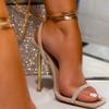 Модная обувь для женщин 2024 года, горячая распродажа, женские сандалии с пряжкой и цепочкой, летние сандалии с квадратным носком и открытым носком на высоком каблуке, женские сандалии для платья