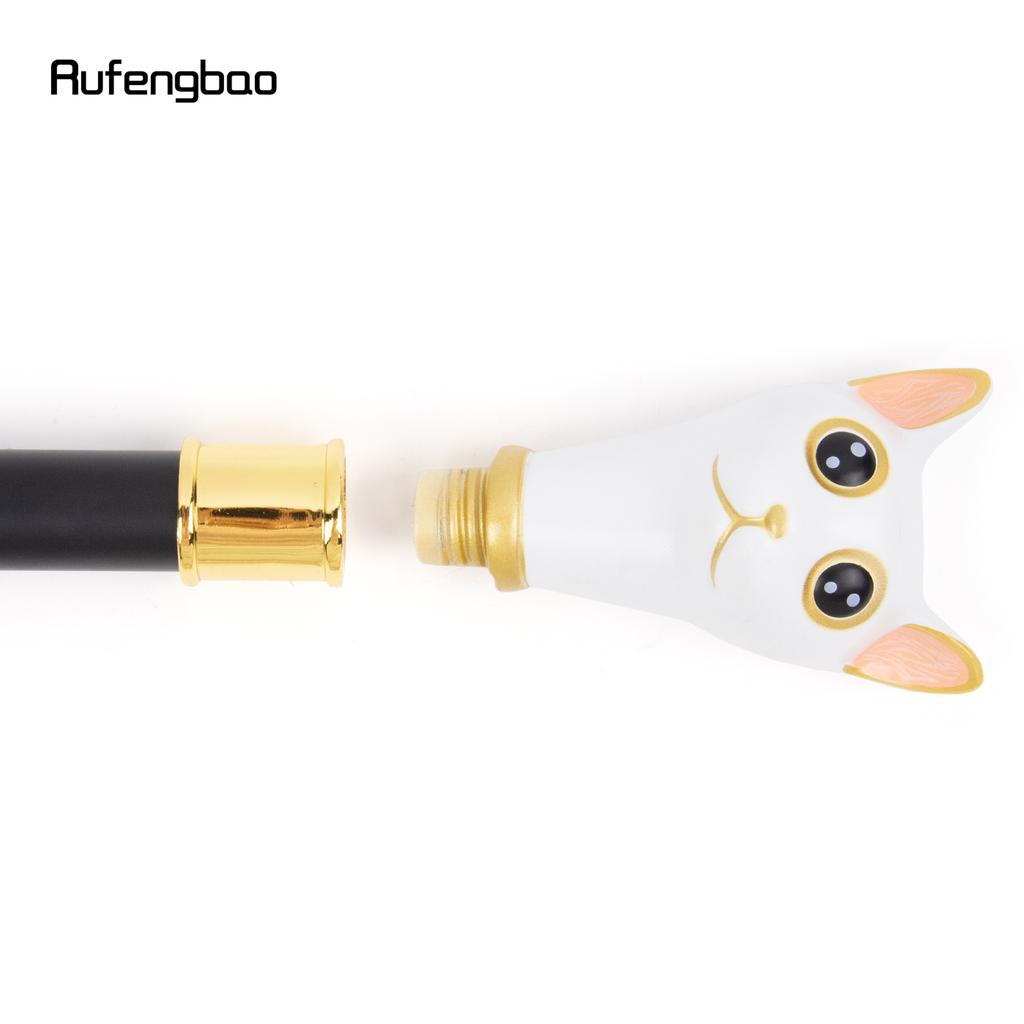 Трость для ходьбы «Котенок» белого золота с рисунком джентльмена, модная трость для ходьбы, трость для ходьбы с набалдашником 93 см