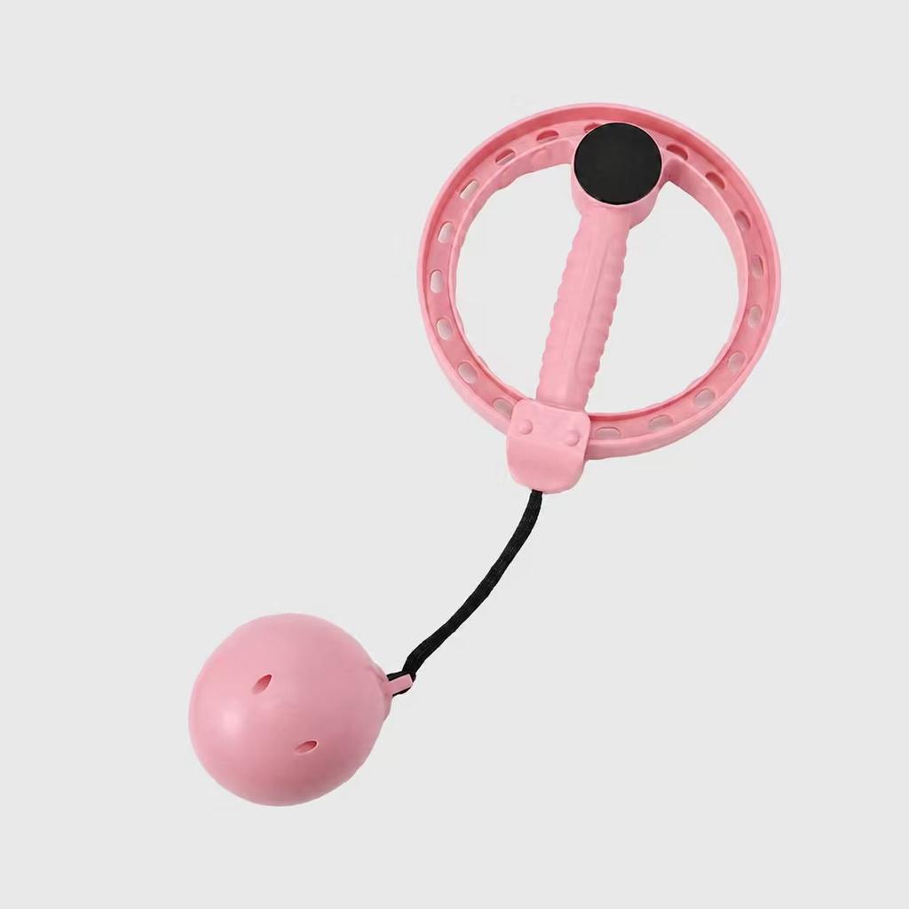 360° Intelligent Hand-Shaken Smart Hula Hoop with Removable Swan Arm Beauty Device Adult Waist Trainer with Arm Strength Trainer for Toning Pink