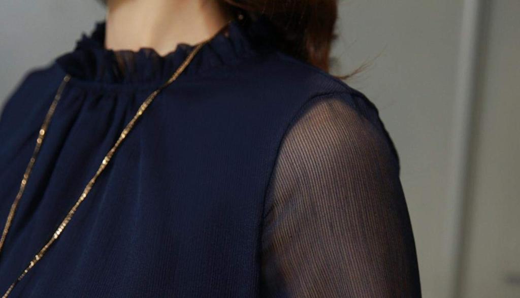 Прозрачная блузка с длинным рукавом, шифоновыми оборками, однотонная, размеры ORANGECODE для женщин, цвет, формальная, M-3XL (Зеленый, XL)