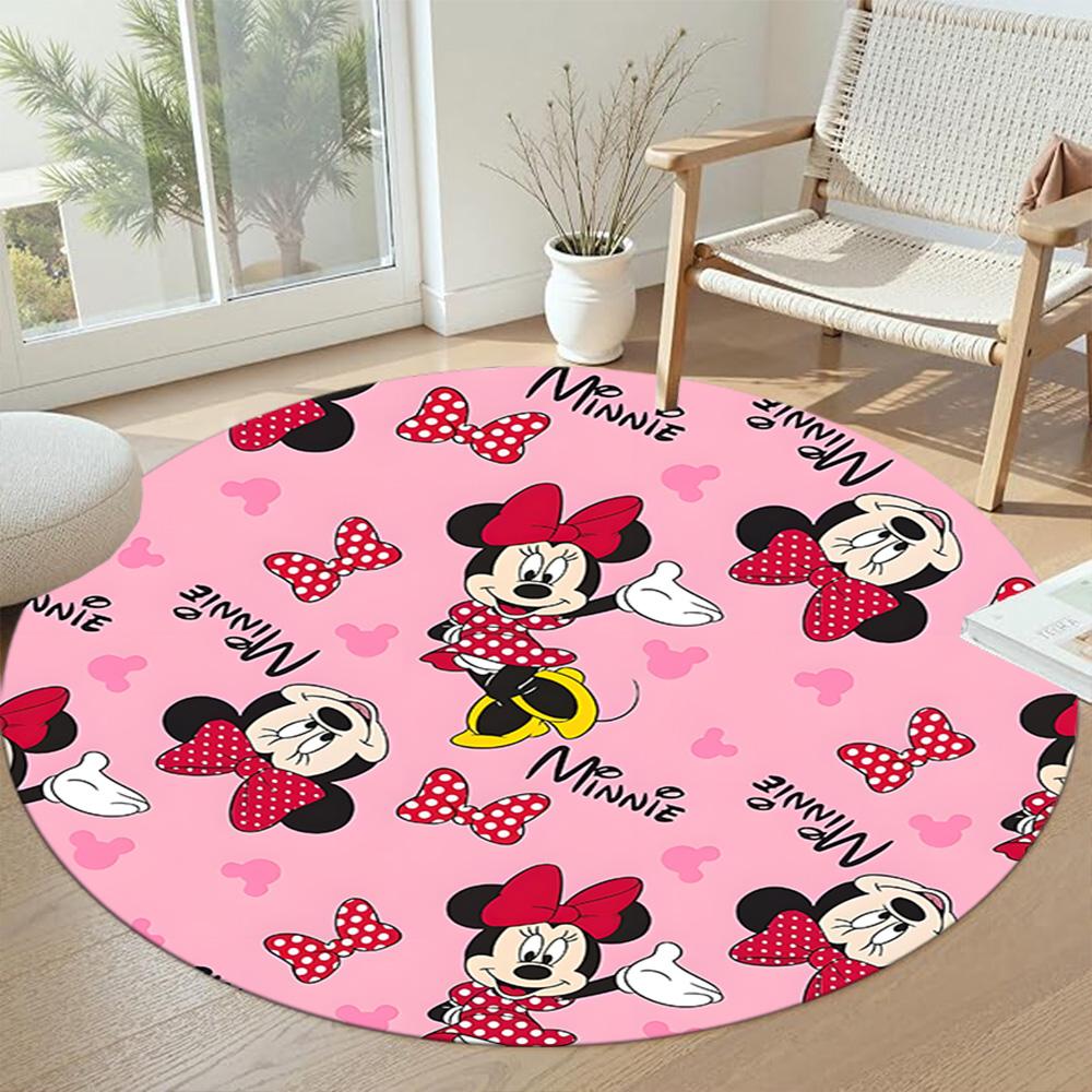 Mickey Mouse Round Office Rug Design for Outdoor Game Room Kitchen Dormitory Anti-slip Round Rug Anime Office Decor Perfect Gift for Friends Family