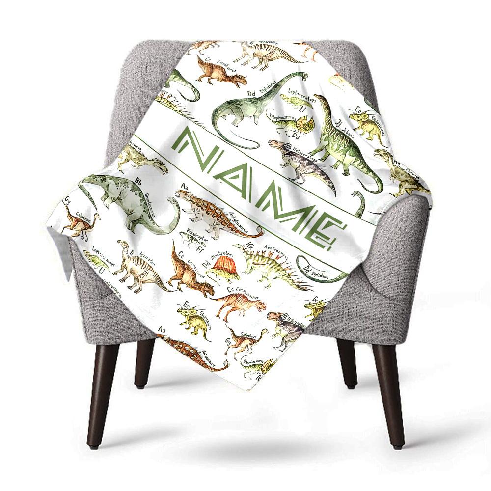 Dinosaur Pattern Home Customize Your Name Blankets Comfortable Soft Lightweight Allseason Multipurpose Blanket For Picnics Sofas Offices Beds Living