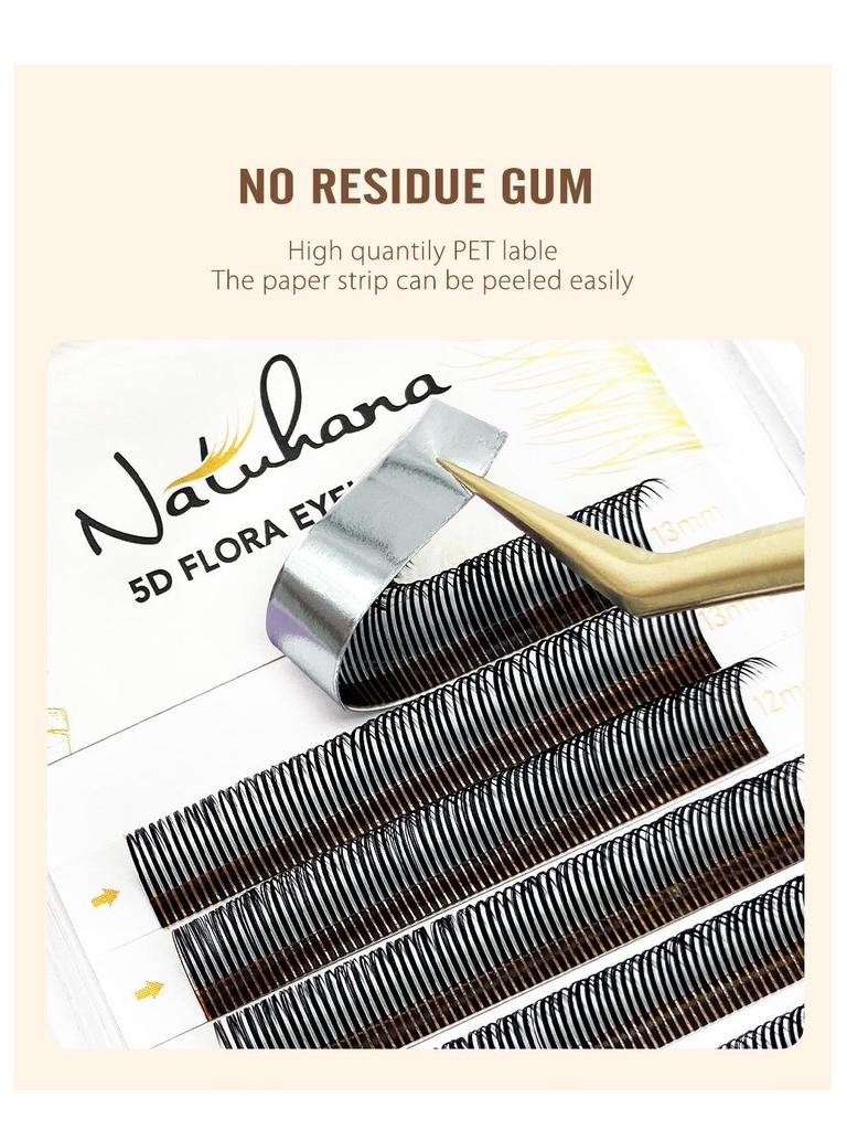 NATUHANA 5D Super Soft Fairy Lash Extensions - Non-Scattering Multi-Pick Single Strands.