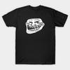 Азиатский размер Мужская черная футболка с принтом Troll Face Meme V2 Печать без вырезания Хлопковая футболка