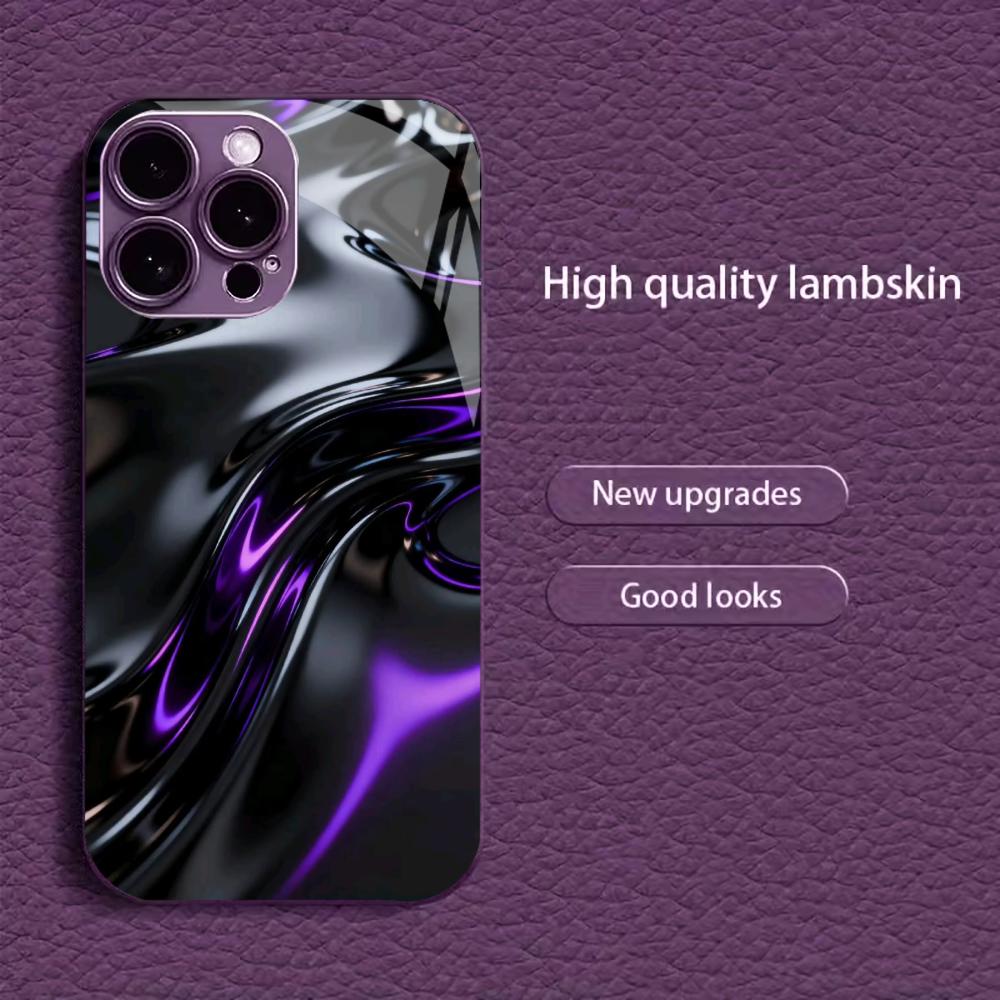 Черно-фиолетовый жидкий вихрь для чехла iphone Модный для coque iphone Чехол fundas Стекло для iPhone 17 16 15 14 13 12 pm Pro Plus