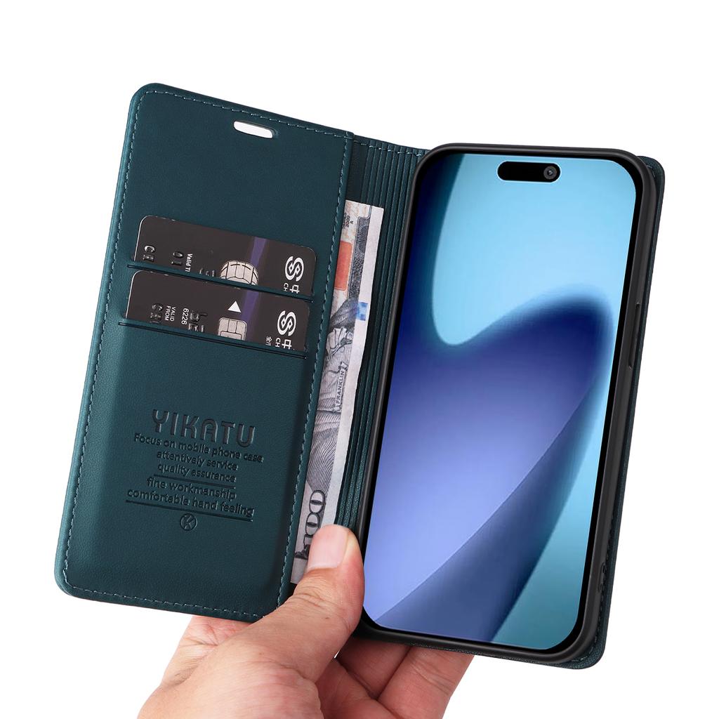 For iPhone 17 Air Phone Cases YIKATU Magnetic Closure PU Leather Mobile Cover