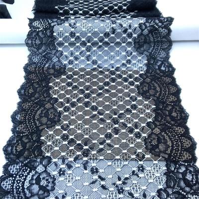 Черное эластичное кружево спандекс шириной 23,5 см, эластичная сетчатая кружевная ткань для нижнего белья, бюстгальтеров, трусов, шитья и рукоделия