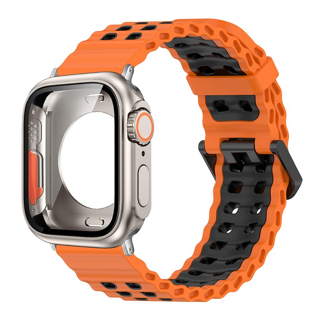 Силиконовый ремешок+Смена на Ultra Case Для Apple Watch 11 10 42/46мм Защитный чехол для iwatch Серии 9 8 7 6 se54 40/41/44/45мм