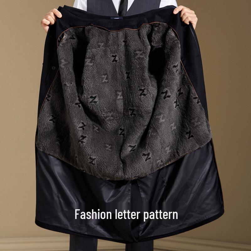 Мужское длинное пальто Antonio из смесовой кашемировой шерсти с подкладкой из кроличьего меха