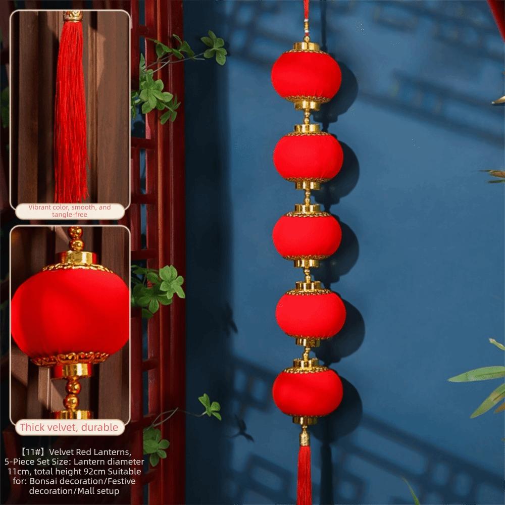 Chinese Style Red Ball Lantern String Fu Character Door Lantern Pendant Wedding
