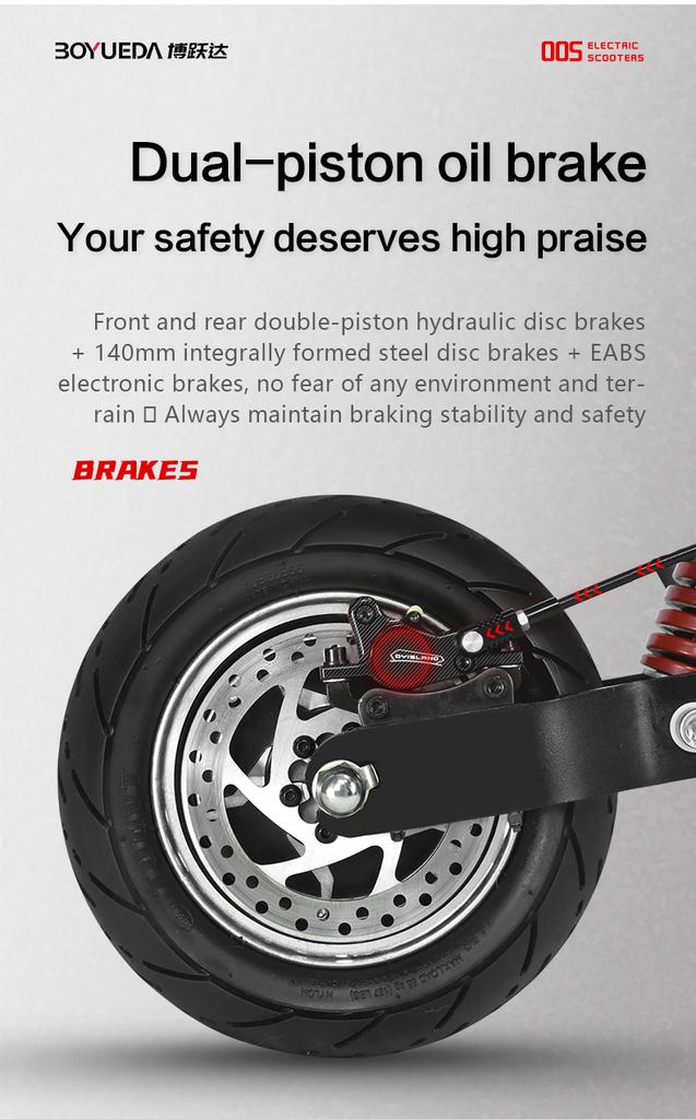 BOYUEDA Q7Pro Escooter 3200W Dual Motor 52V19AH Battery Dual Drive 10-дюймовый взрослый электросамокат с бесшумными шинами, складной электросамокат