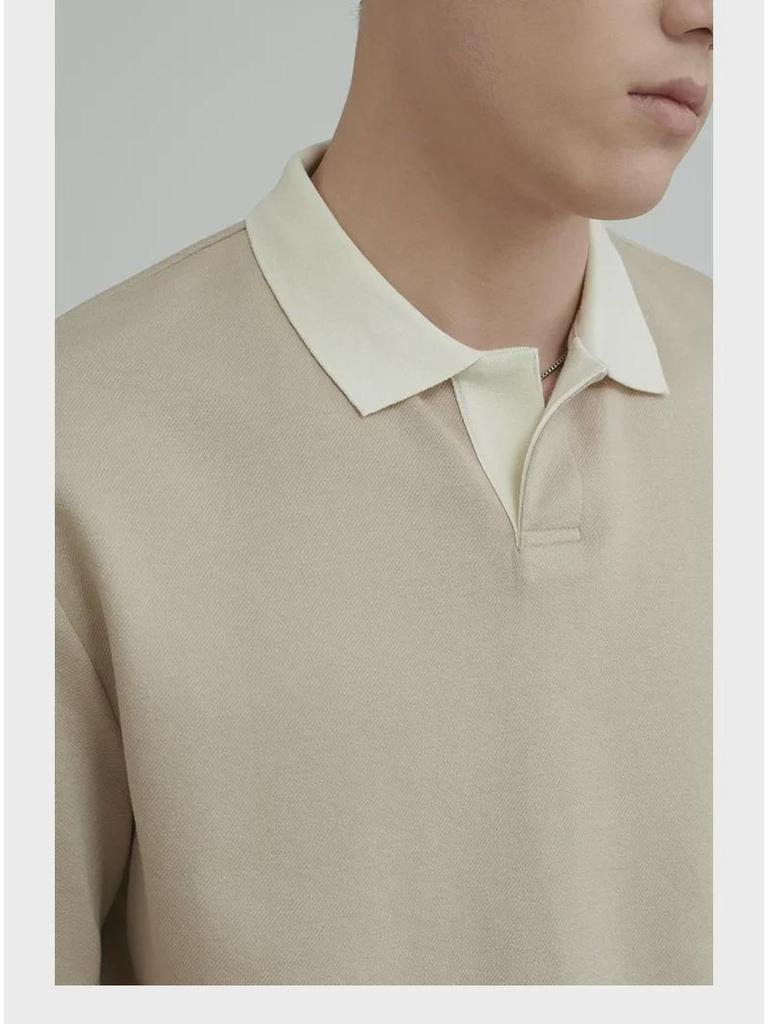 Мужская летняя повседневная однотонная рубашка поло