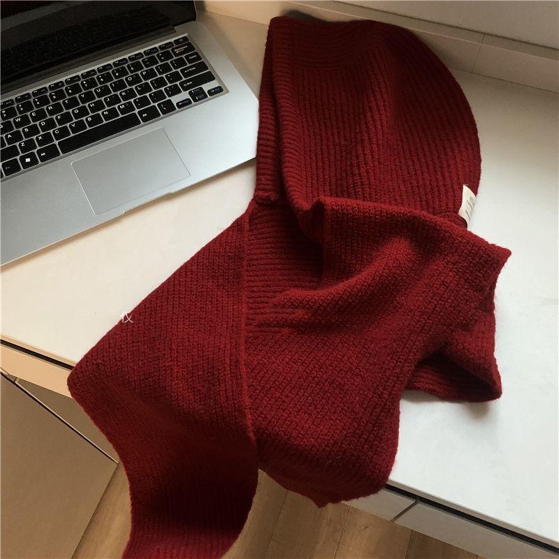 Зимняя интегрированная шапка и шарф для женщин, соединенная шаль с капюшоном, балаклава, удлиненная вязаная шапка