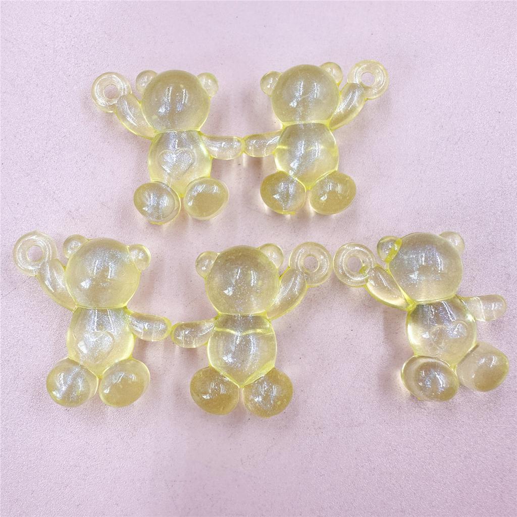 Модный кулон своими руками для изготовления ювелирных изделий 5 шт. Материал ручной работы 33,3 * 31,6 мм Акриловый машущий медведь Прозрачный