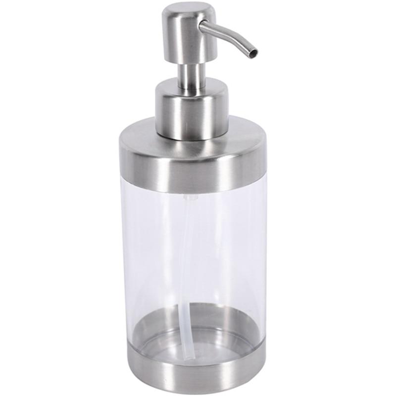 Transparent conditioner bottle with stainless steel stainless steel pump, conditioner/soap dispenser for kitchen or bath | Liquid soap dispensers