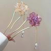 Роскошные шпильки для волос U-образной формы с кисточками-цветами для женщин, модная заколка для волос в новом китайском стиле, шармы, аксессуары для волос к ханьфу