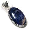 Подвеска ручной работы из стерлингового серебра 925 пробы с натуральным драгоценным камнем содалитом 2,36 дюйма O8g23
