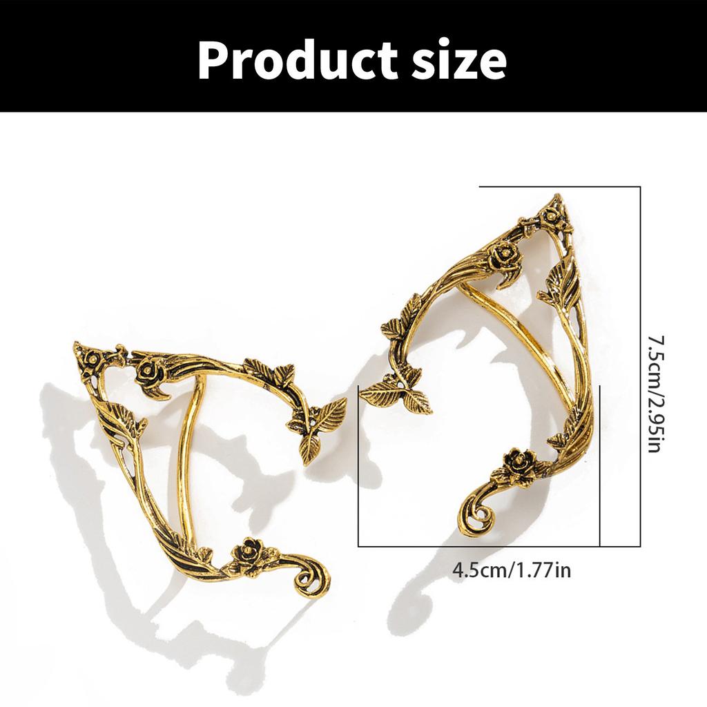 Stylish Ear Cuff Gothic Elves Earring Ear Clip Ear Jewelry Alloy Texture Ear Accessories Suitable for Everyday Wear