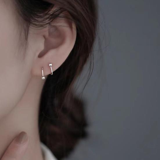 1 Pair Ear Studs Round Beads Five Pointed Star Piercing Mini Cute Gift Hypoallergenic