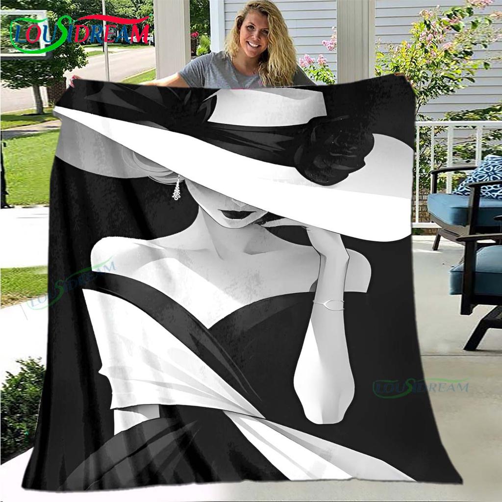 Fashion New Woman-Sexy Pattern Blanket Flannel Thin Blanket Portable Home Travel Office Lunch Break Blanket Birthday Gift