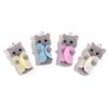 Kawaii 3D Flocking Cat Charm Cute Cartoon Cat Ornament Earring Keychain Cuestionary Diy Crafts Jewelry Make