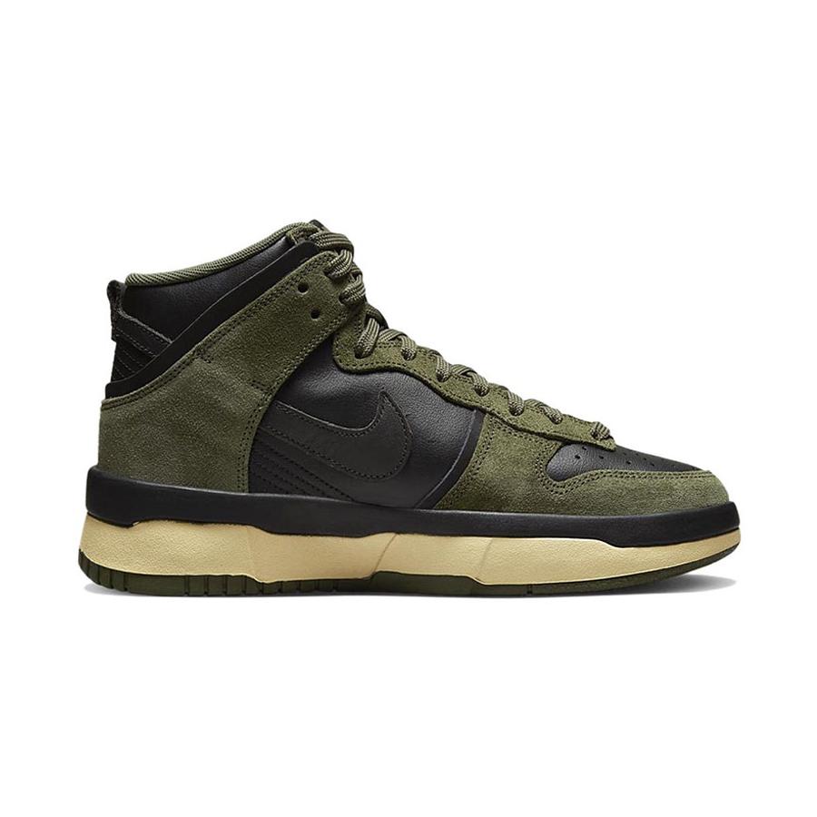 Nike Dunk High Up Medium Olive Black Velvet Brown Wolf Grey Женские DH3718-200
