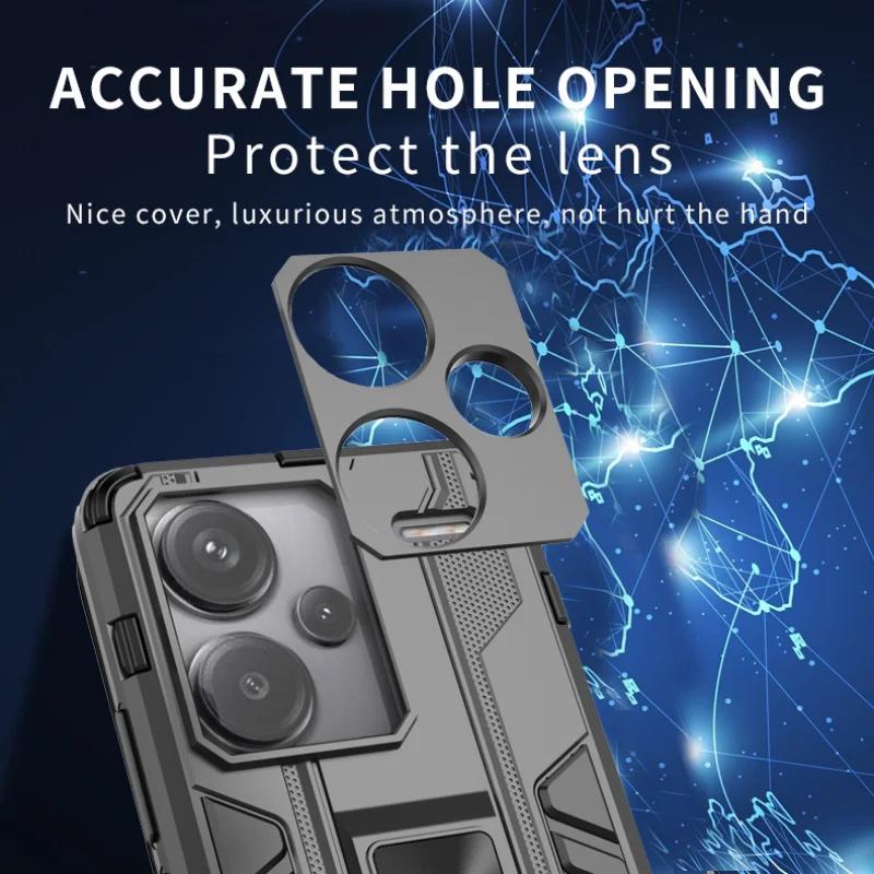 Регулируемый защитный чехол с подставкой для Xiaomi Poco F6 Pro 5G F5 X6 X5 M6 Pro, чехол с магнитным держателем, чехол Fundas Capa