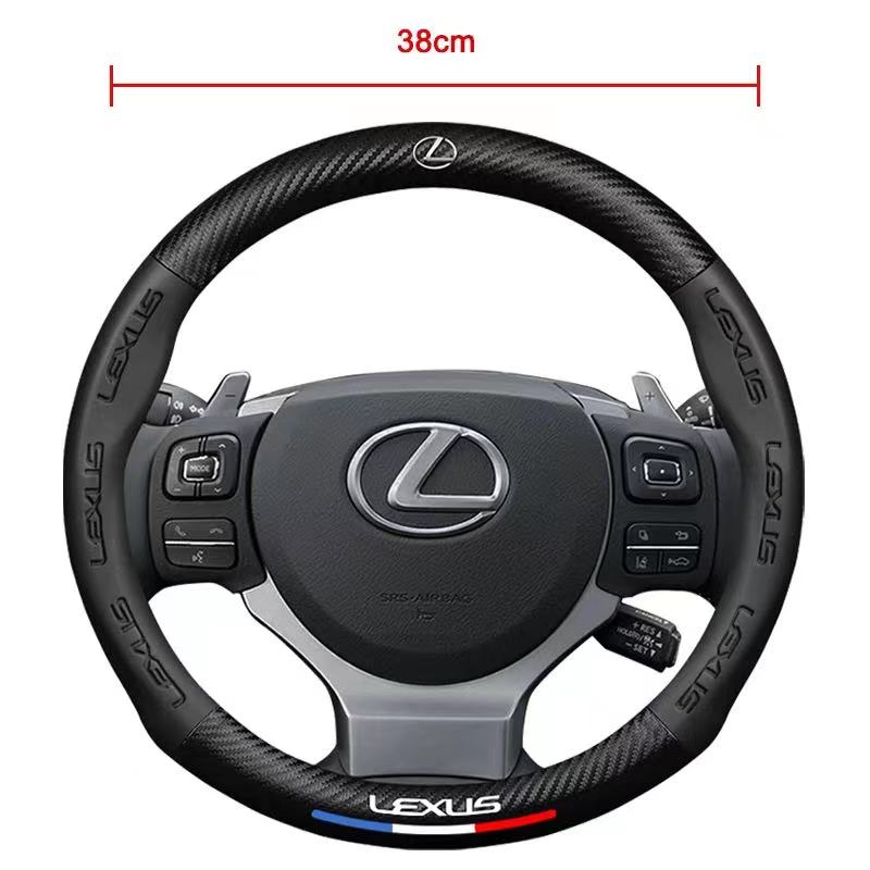 Car Carbon Fiber Steering Wheel Cover For Lexus F Sport ES200 ES260 ES300 RX300 LS500h GS300 IS300 CT200h NX300 LX570 GX460 HS