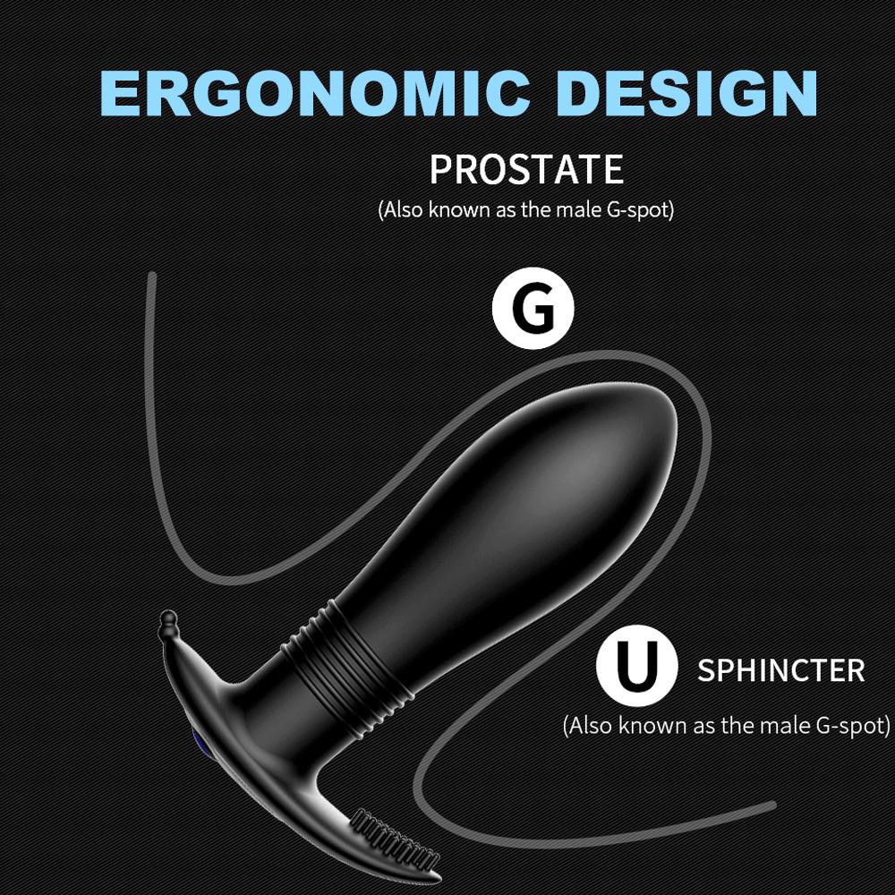 Вибратор для ануса с управлением через приложение, Беспроводная перезаряжаемая силиконовая анальная пробка, Тихий, Множество режимов вибрации для пар