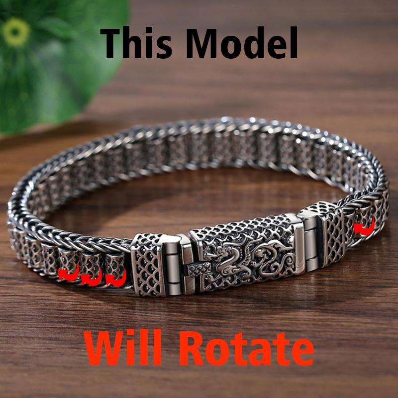 Ручная работа, креативные счастливые буддийские писания, браслеты для мужчин, вращающиеся бусины, ретро-мантра из шести символов, персонализированные ювелирные изделия