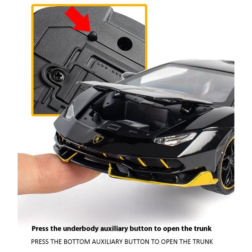 Масштаб 1/24 Lamborghini LP770-4 Супер мускулистый спортивный автомобиль Сплав Металл Литой Под Давлением Украшение для рабочего стола компьютера Автомобильный интерьер Подарочная коробка