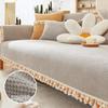 Solid Color Tassel Ball Sofa Cushion Four Seasons Universal Cushion Winter Thicken Chenille Sofa Cover Anti Slip Modern Cushion