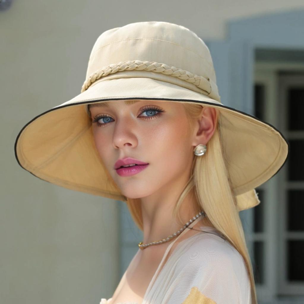 Spring-Summer New Foldable Wide Brim Hat Women's Versatile Outdoor Sun Hat