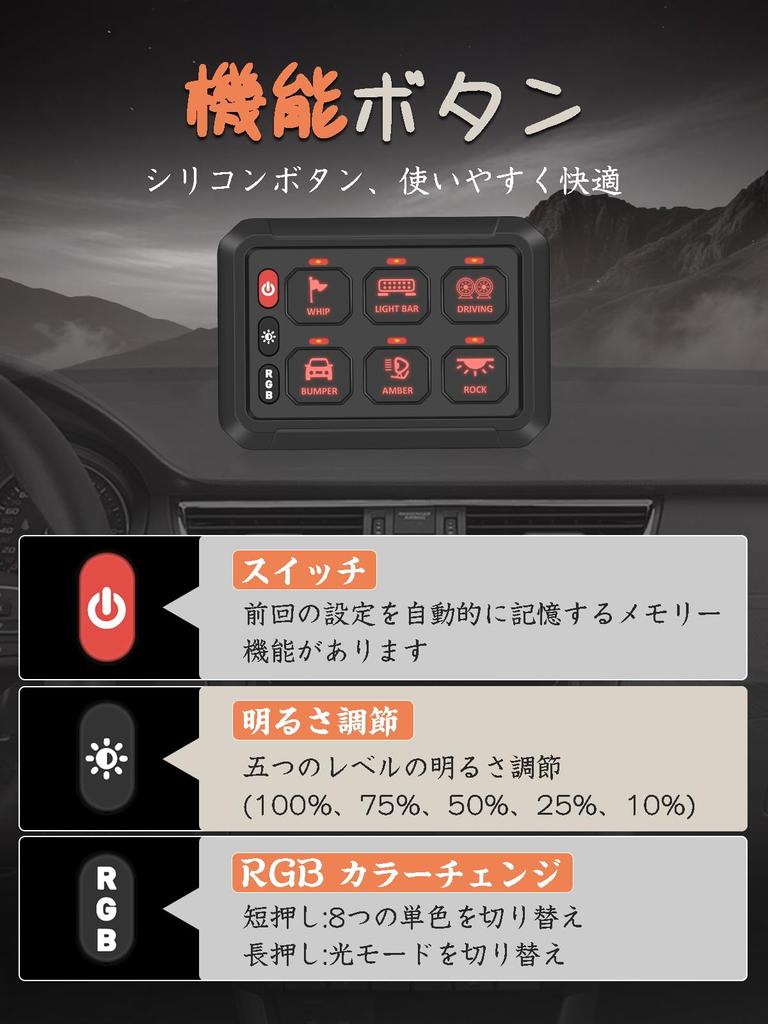 Панель переключателей NORTHYUN с мобильным приложением, RGB диммируемая коробка реле системы силовых цепей для Jeep, 6-позиционное управление, Bluetooth, подсветка, LED, управление,