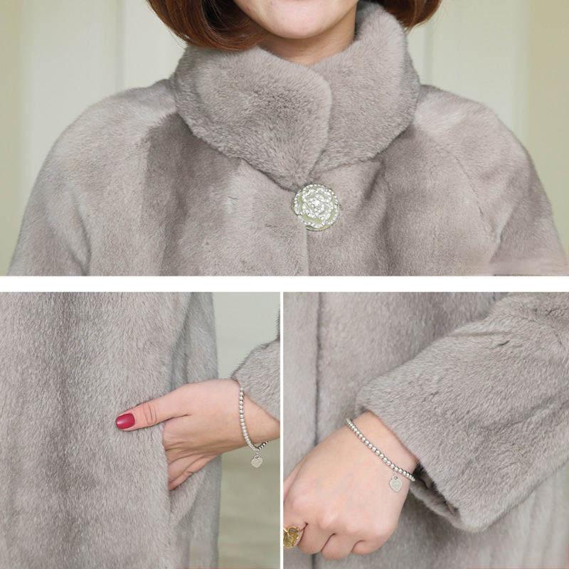 Fur Imitation Mink Fur Coat Female Hooded Middle-aged Mother Imitation Mink Fur Coat