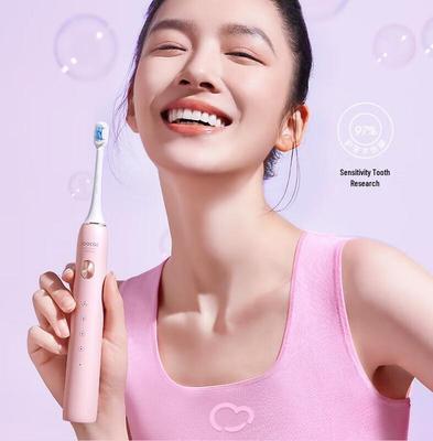 Розовая звуковая электрическая зубная щетка Soocas X3S с насадкой Cloud, штекер CN (адаптер в комплекте)