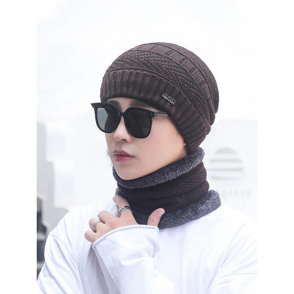 Winter Beanie Hat Scarf Set Warm Knit Skull Cap and Scarf for Men Women Multi-Color