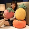 Adorable Plush Cartoon Fruit Pillow Filled With Soft Down Cotton Cute Strawberry Pineapple Persimmon For Cozy Sleep