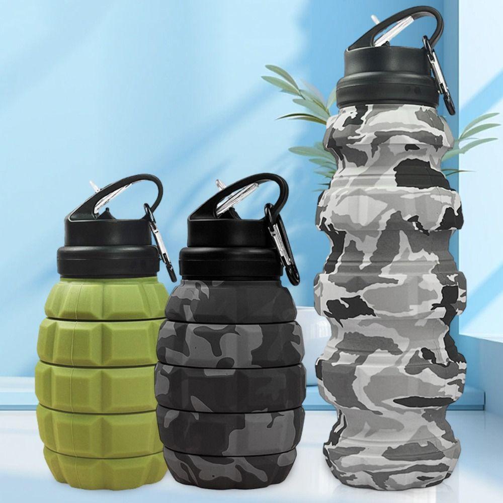 Silicone Retractable Grenade Water Bottle 580ML Drinking Cup Portable Sports Water Bottle Cycling