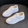 Маленькие белые туфли из натуральной кожи, новые женские универсальные повседневные спортивные туфли на толстой подошве для маффинов, женская обувь на плоской подошве