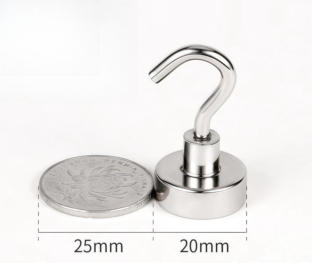 Магнитный крючок-вешалка из неодимового железа и бора, металлическая магнитная присоска E16, установка без сверления.