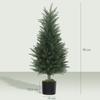 Set of 2 Artificial Cypress Plants, 362 Plastic Leaves, Pot, UV-Resistant, Green