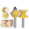 2pcs 12MM 1/2inch 8MM Shank 90 Degree V Design Tongue Groove Edge Banding Router Bit Set Plate Splicing Woodworking Milling Cutter