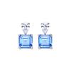 Luxenter Boucles D'oreilles En Argent 925 Et Zircon Aigue-marine Finition En Rhodié - Codua