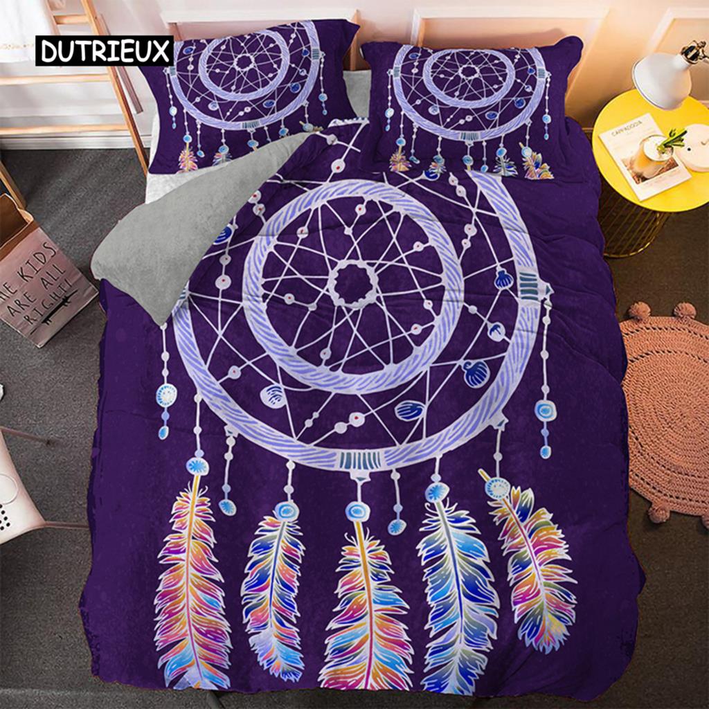 Комплект постельного белья Psychedelic Bohemian Dreamcatcher Single King Queen Size Пододеяльник с