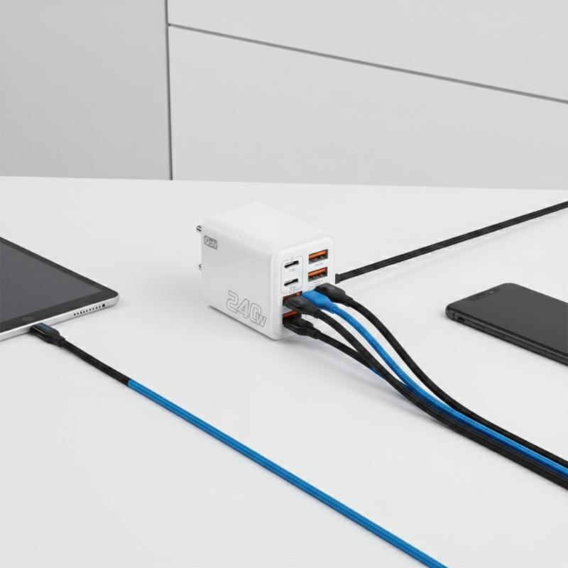 240 Вт Gan USB C Зарядное устройство 8 в 1 Быстрая зарядка Зарядное устройство для телефона Адаптер питания для телефона Type C EU/US Штекер Настенное зарядное устройство