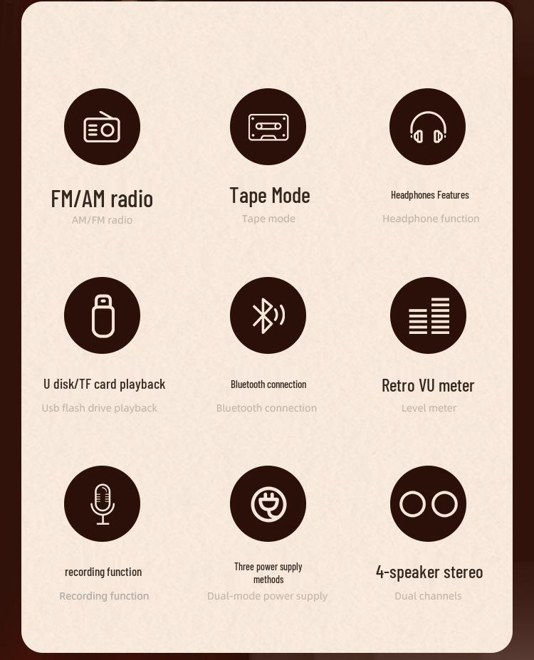 Ретро 80-х Кассетный магнитофон и Bluetooth-колонка